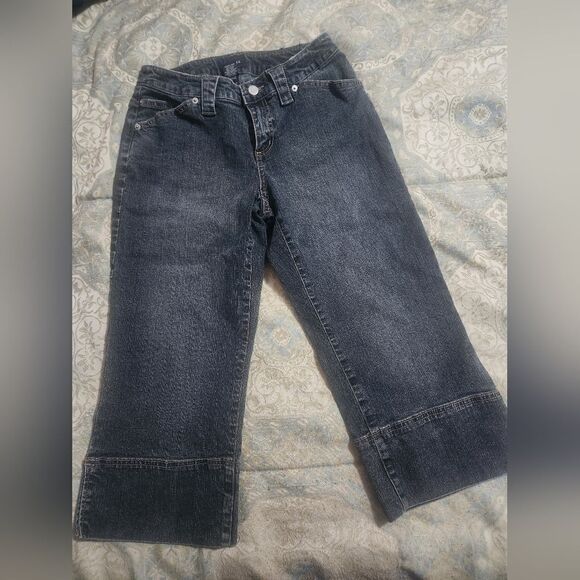 Sonoma Life&Style 8P Charcoal Gray Pockets Zipper Women’s Capri Jeans - Picture 1 of 6